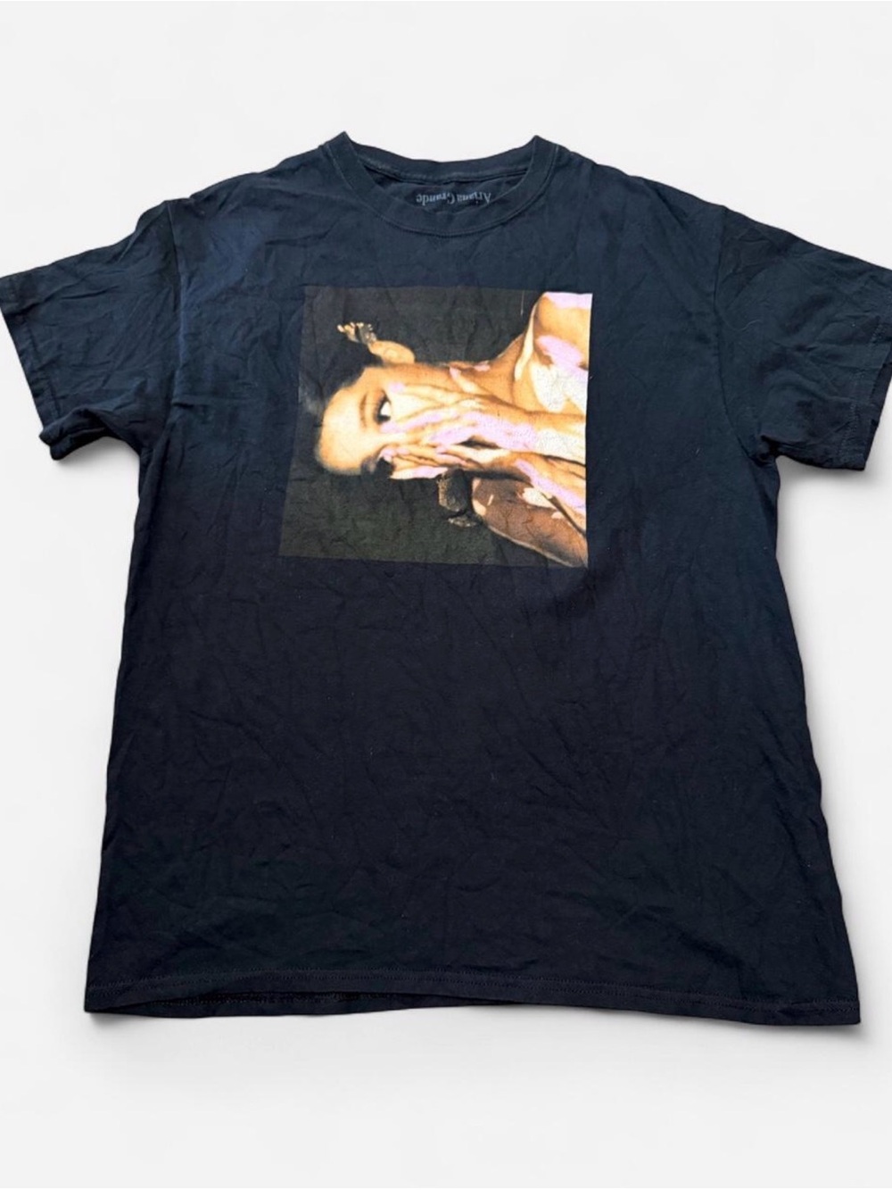 Ariana Grande Black T Shirt Crew Neck 100% Cotton Unisex Adults Size XLarge Tour